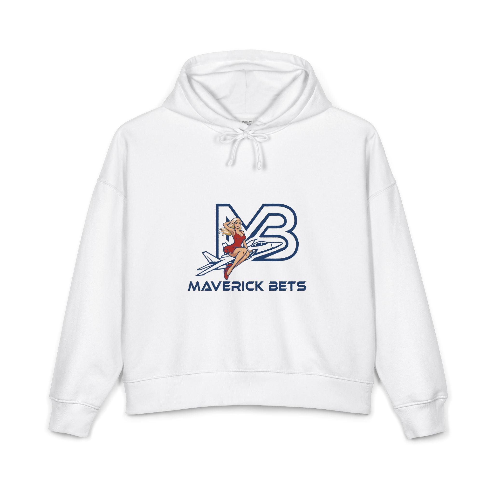 Maverick Bets Women’s Organic Midweight Hoodie – Surf Pinup Logo Graphic Pullover