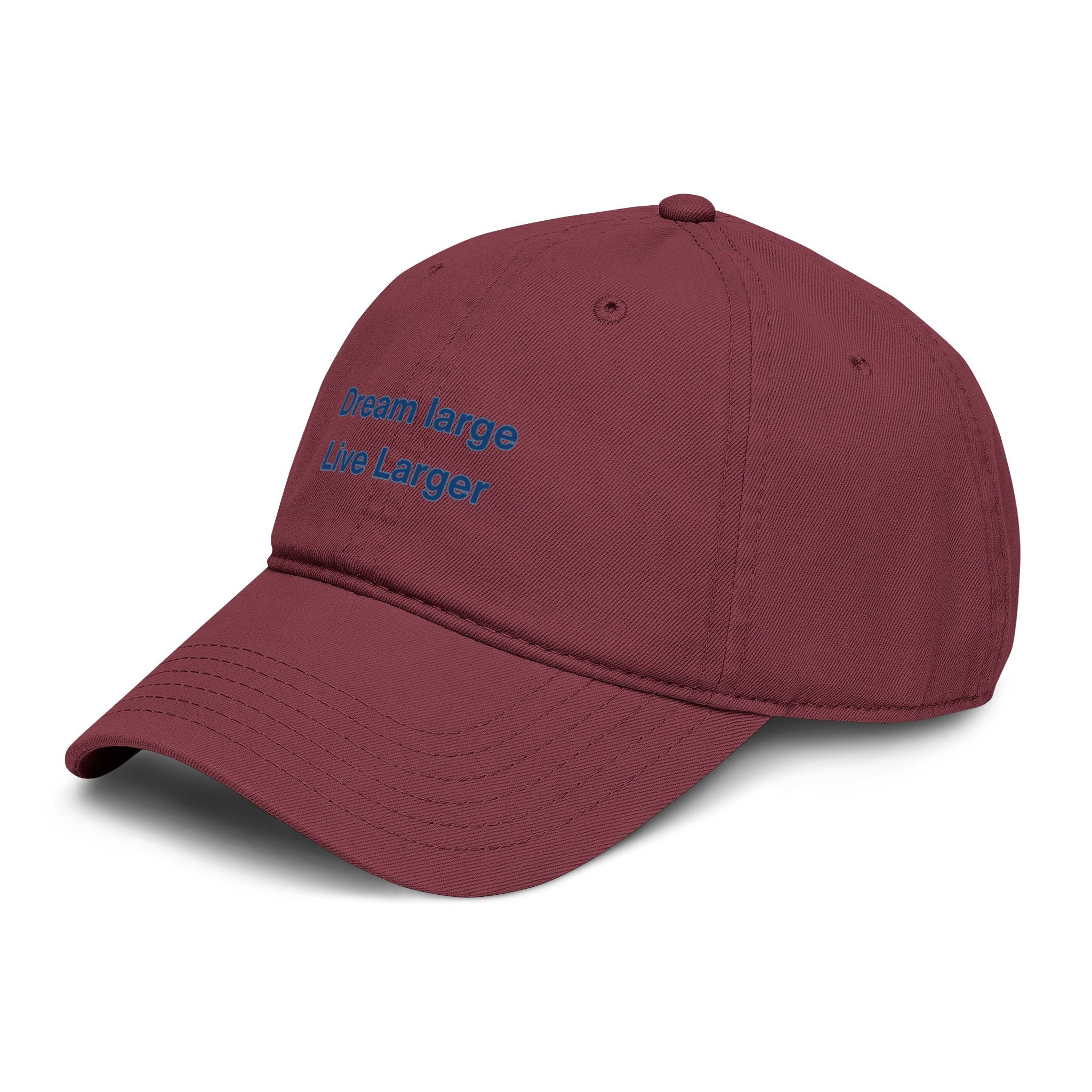 Embroidered 'Dream Large Live Larger' Washed Baseball Cap