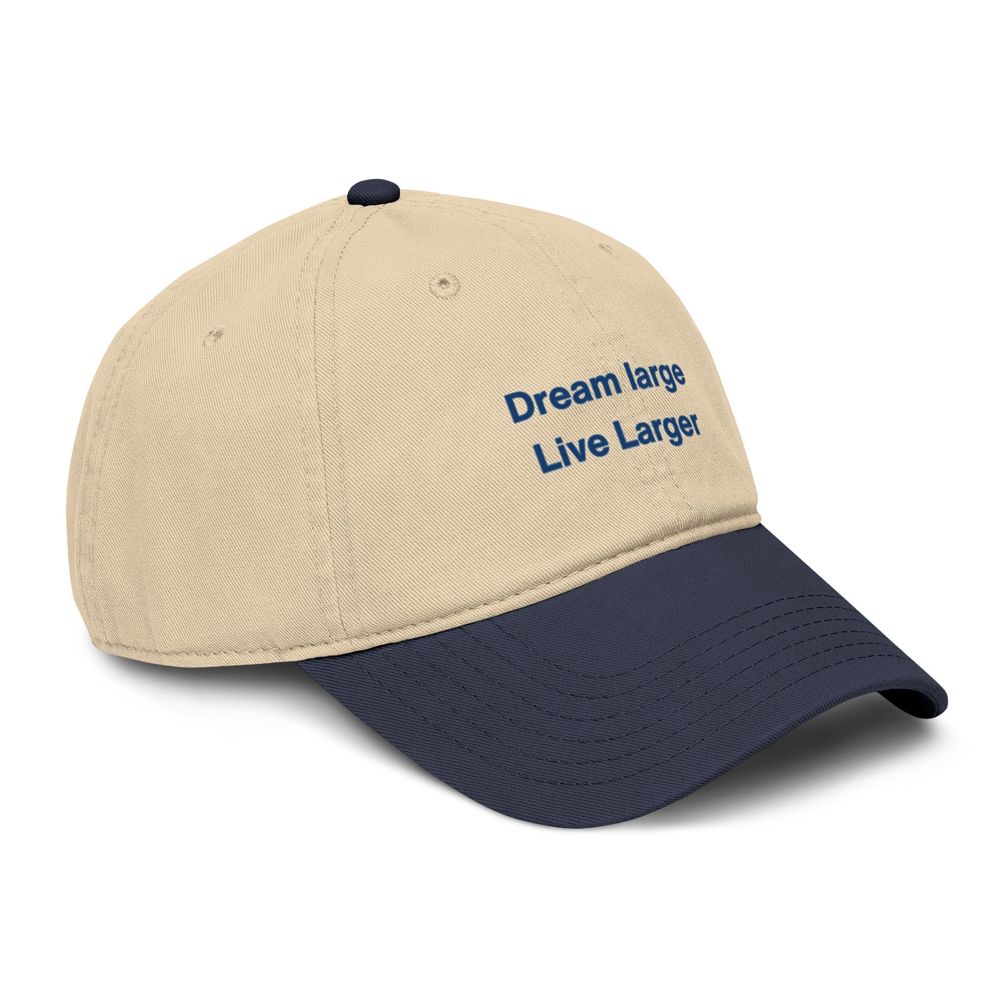 Embroidered 'Dream Large Live Larger' Washed Baseball Cap