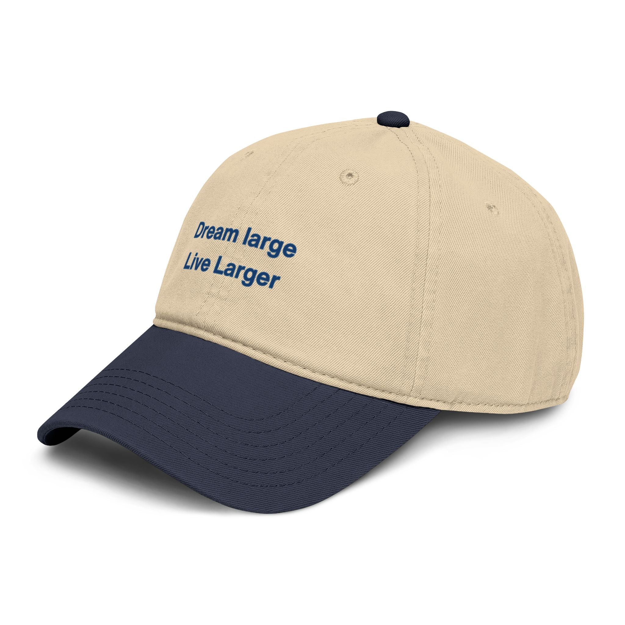 Embroidered 'Dream Large Live Larger' Washed Baseball Cap