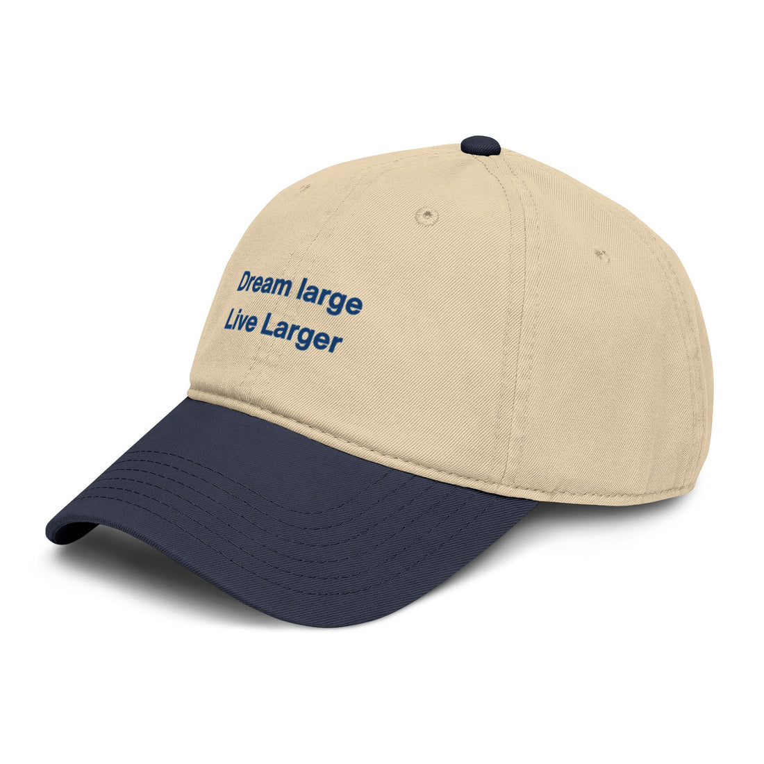 Embroidered 'Dream Large Live Larger' Washed Baseball Cap