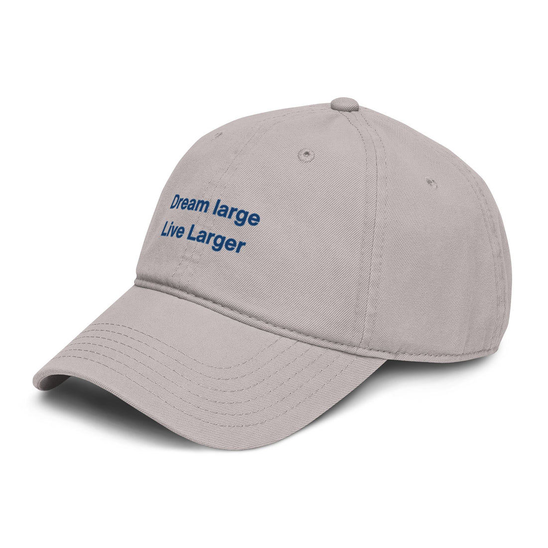Embroidered 'Dream Large Live Larger' Washed Baseball Cap