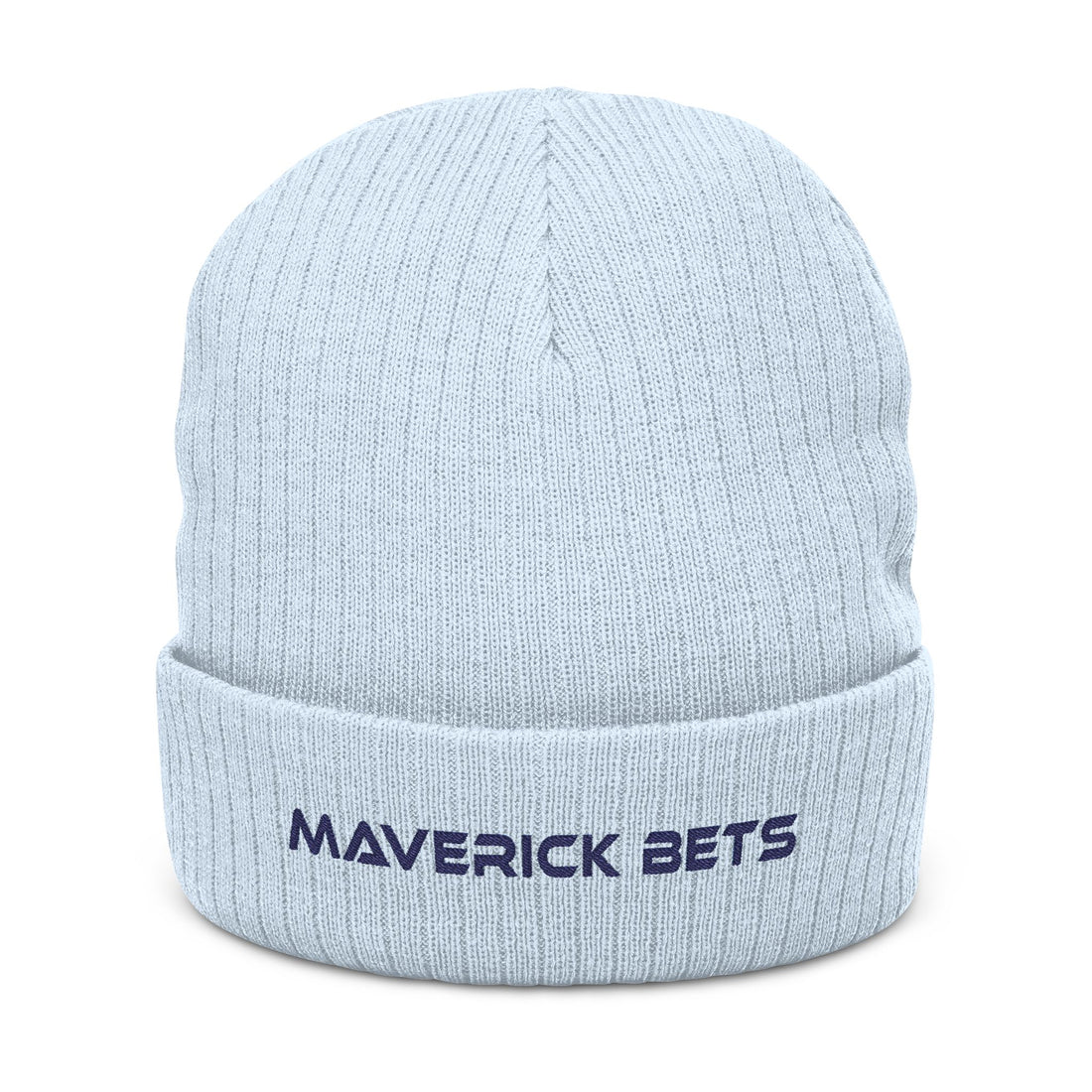 Embroidered 'Maverick Bets' Ribbed Knit Beanie