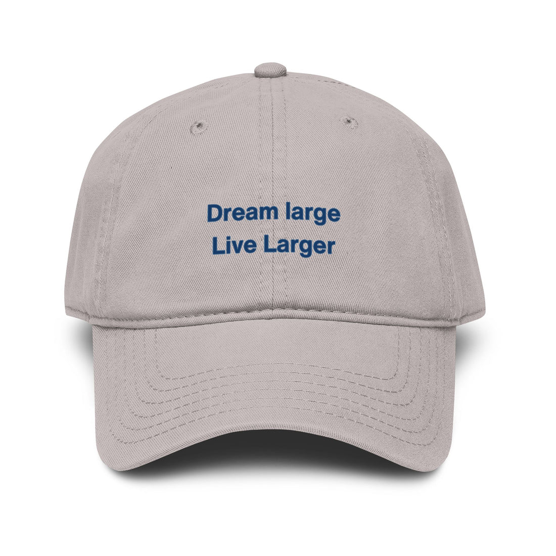 Embroidered 'Dream Large Live Larger' Washed Baseball Cap