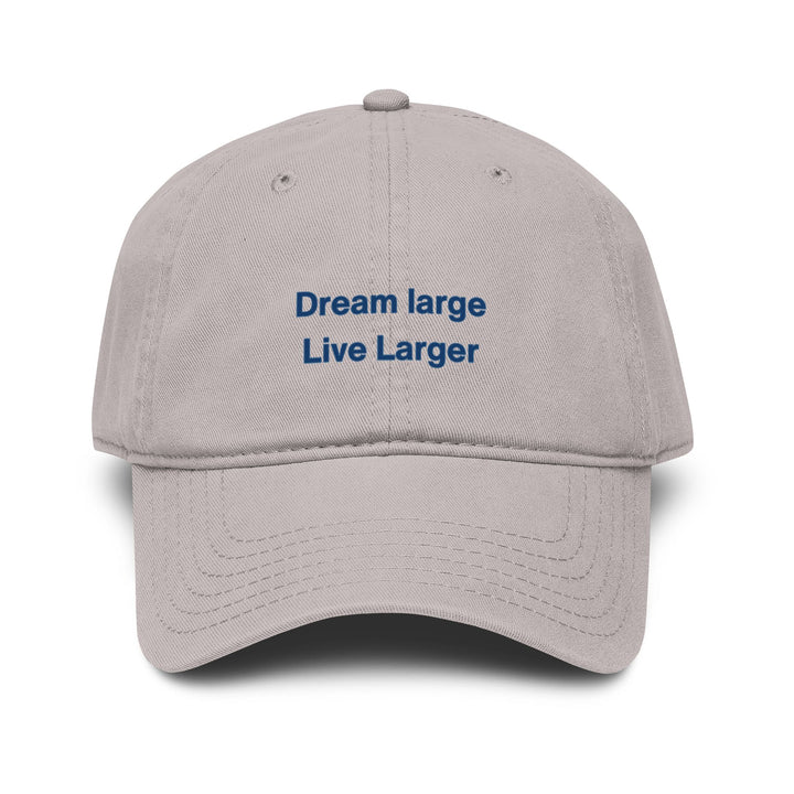 Embroidered 'Dream Large Live Larger' Washed Baseball Cap