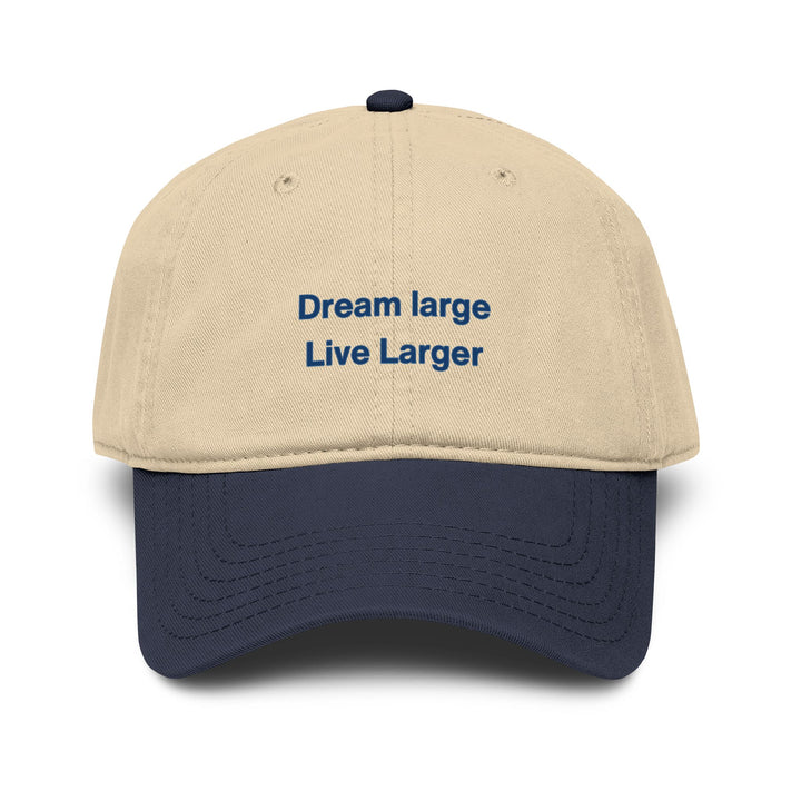 Embroidered 'Dream Large Live Larger' Washed Baseball Cap