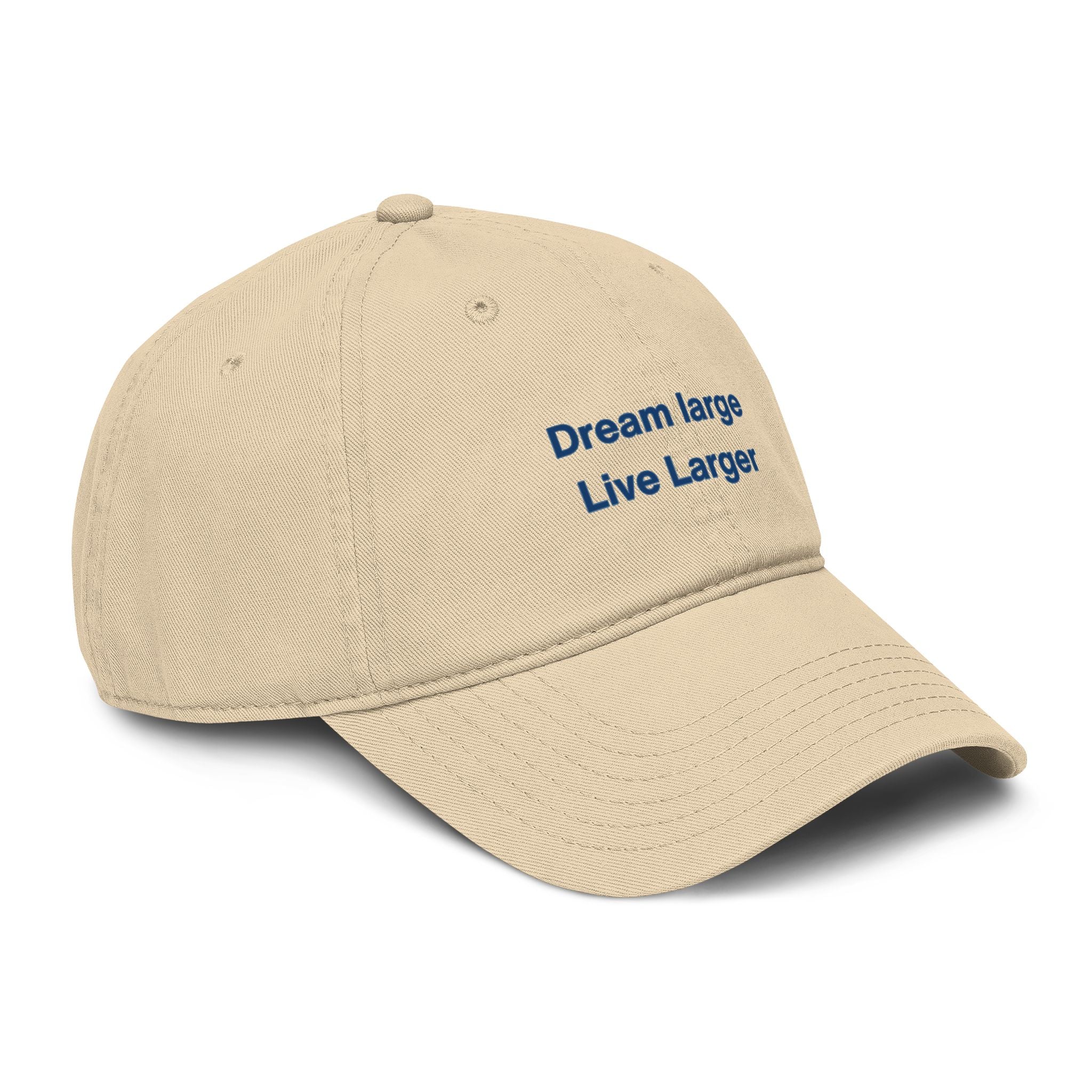 Embroidered 'Dream Large Live Larger' Washed Baseball Cap