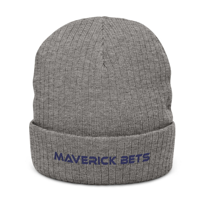 Embroidered 'Maverick Bets' Ribbed Knit Beanie