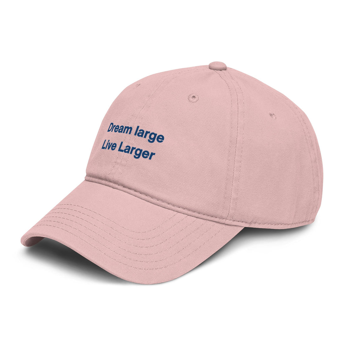 Embroidered 'Dream Large Live Larger' Washed Baseball Cap