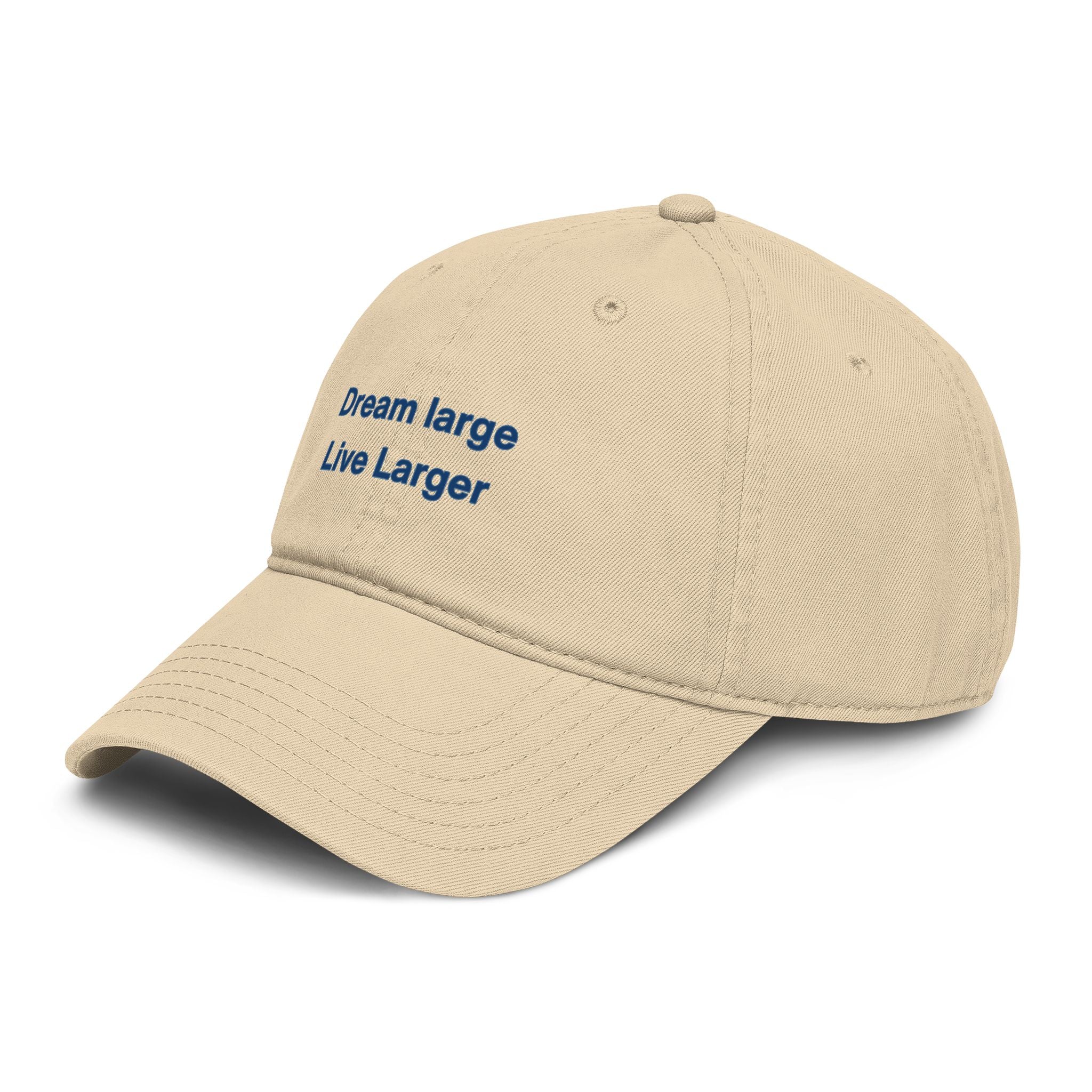Embroidered 'Dream Large Live Larger' Washed Baseball Cap
