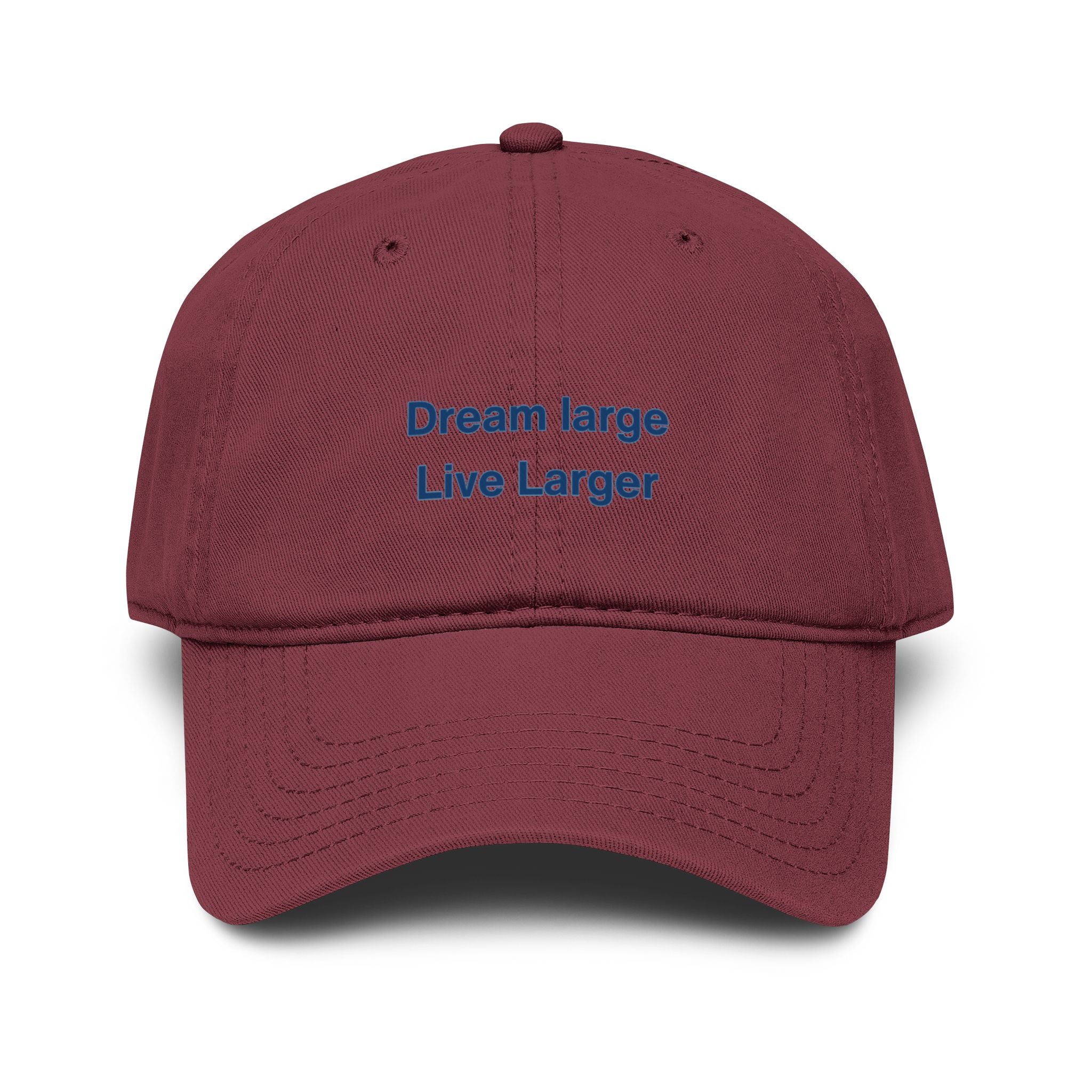 Embroidered 'Dream Large Live Larger' Washed Baseball Cap