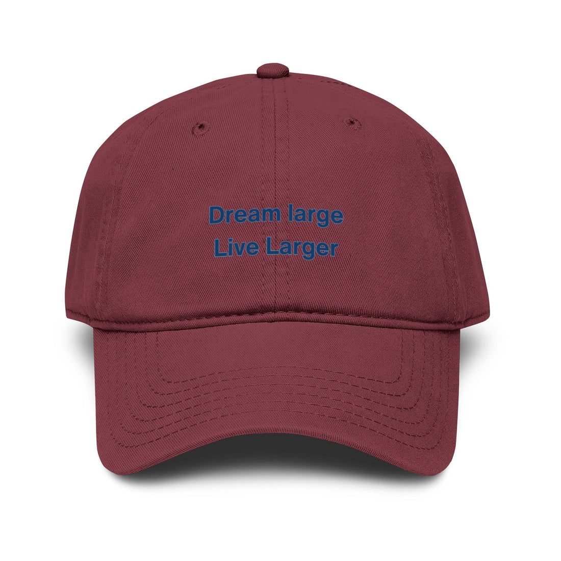 Embroidered 'Dream Large Live Larger' Washed Baseball Cap