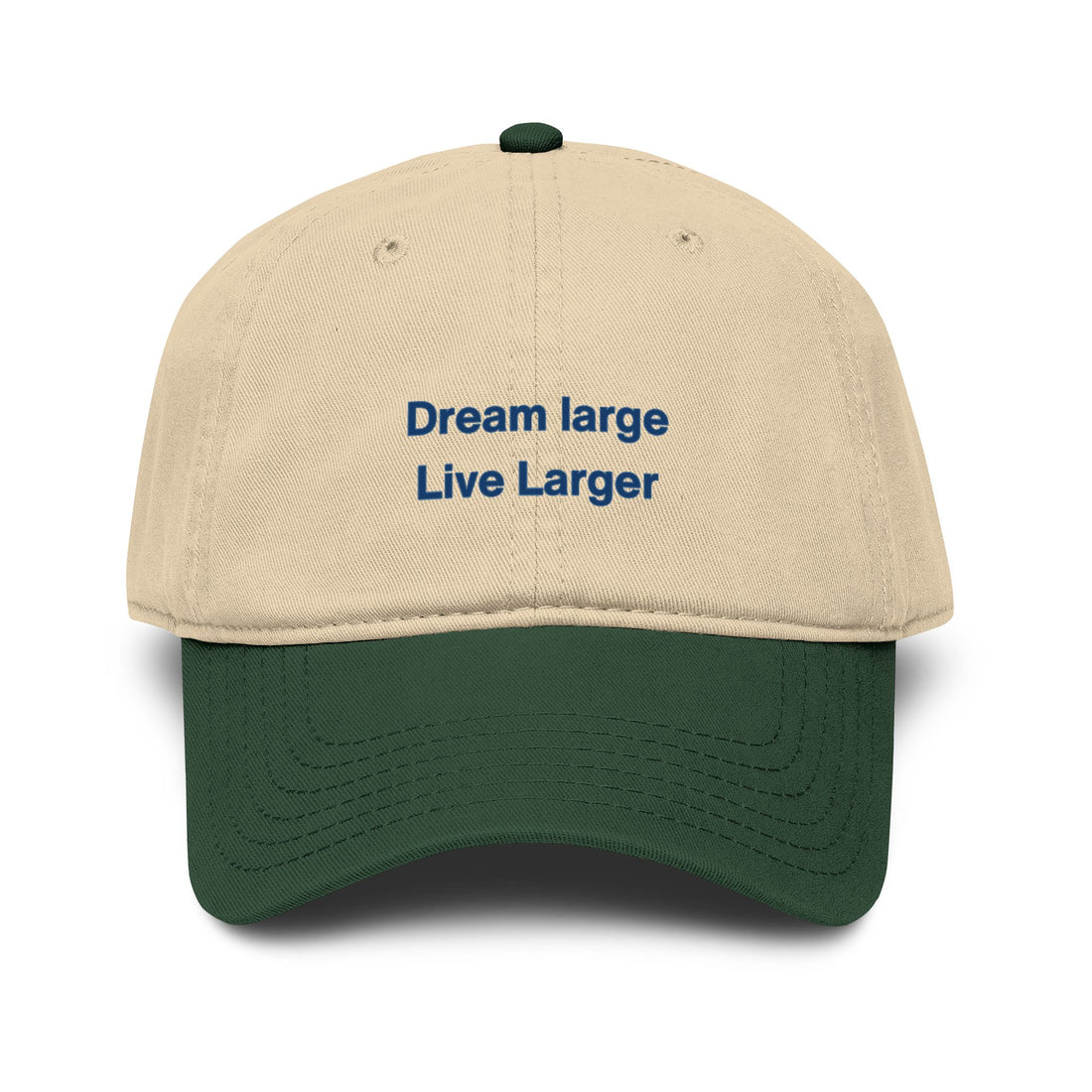 Embroidered 'Dream Large Live Larger' Washed Baseball Cap