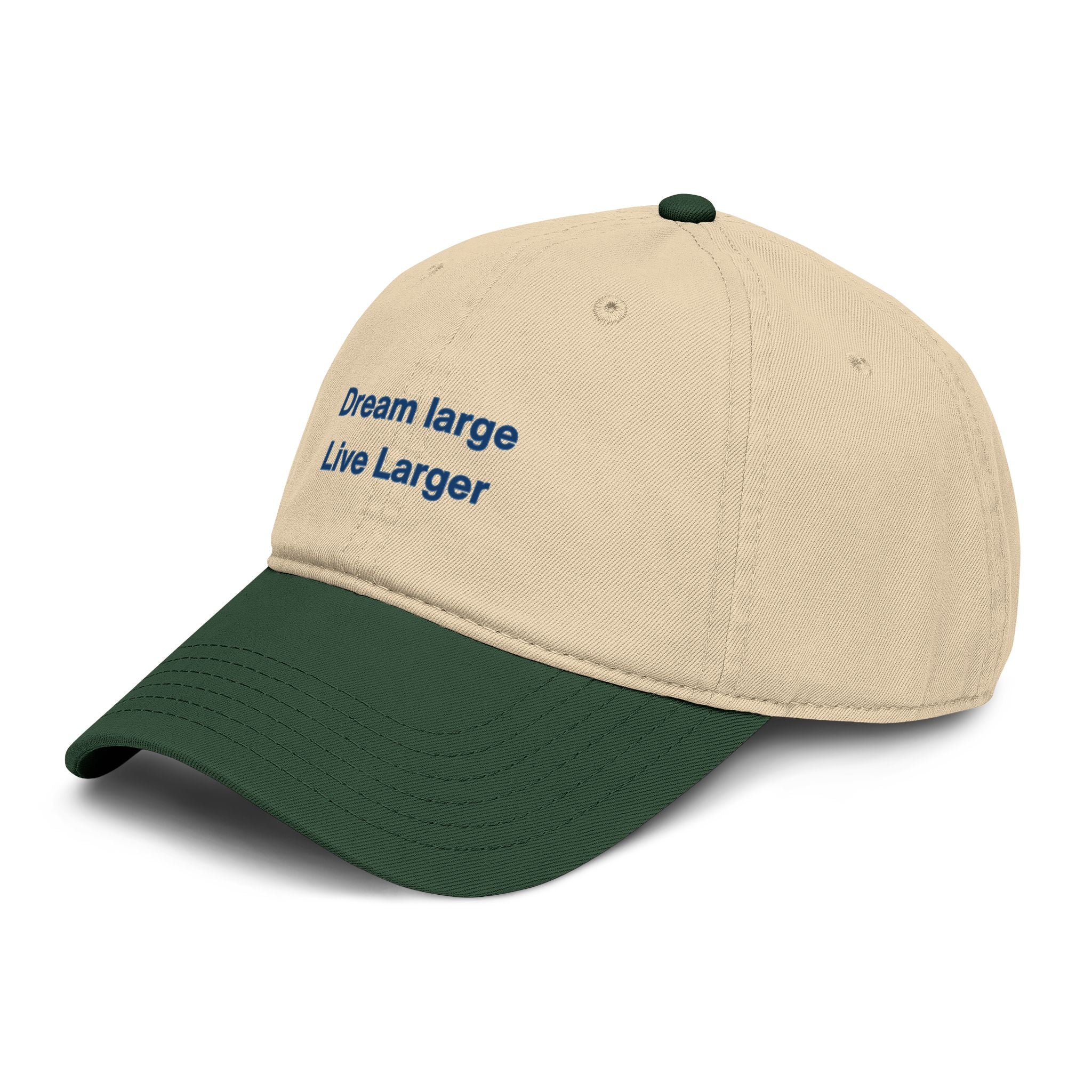 Embroidered 'Dream Large Live Larger' Washed Baseball Cap