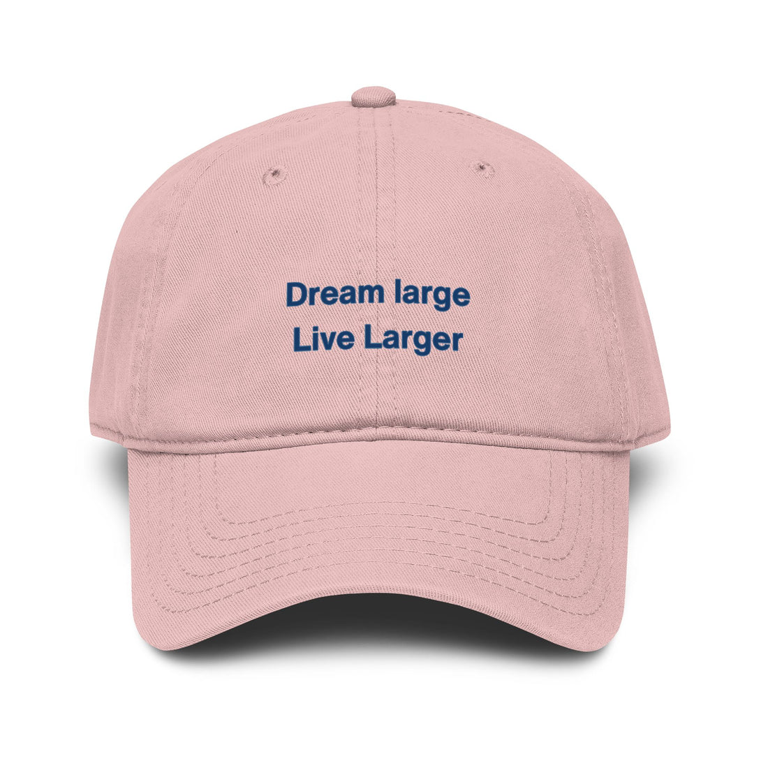 Embroidered 'Dream Large Live Larger' Washed Baseball Cap