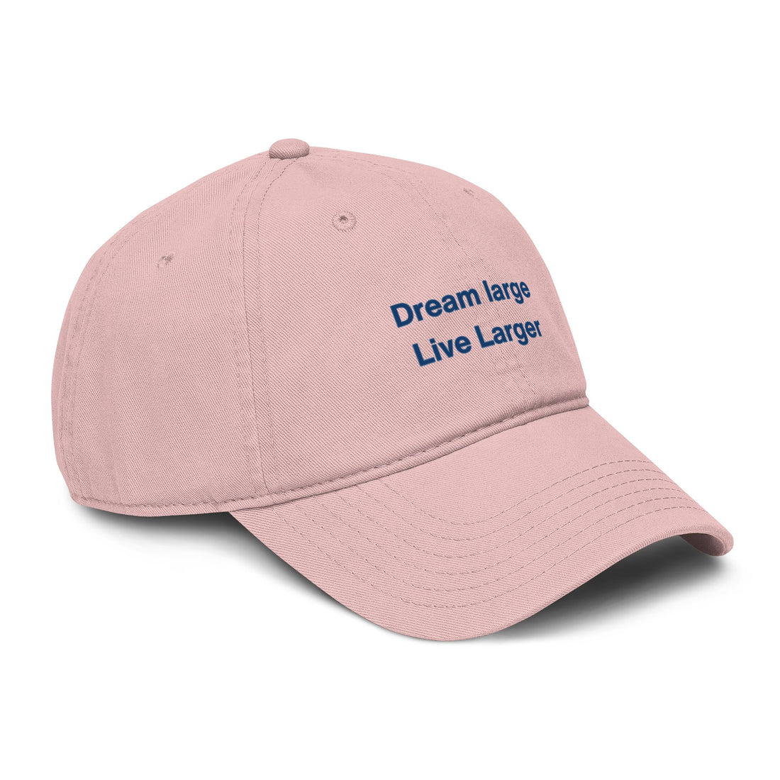 Embroidered 'Dream Large Live Larger' Washed Baseball Cap