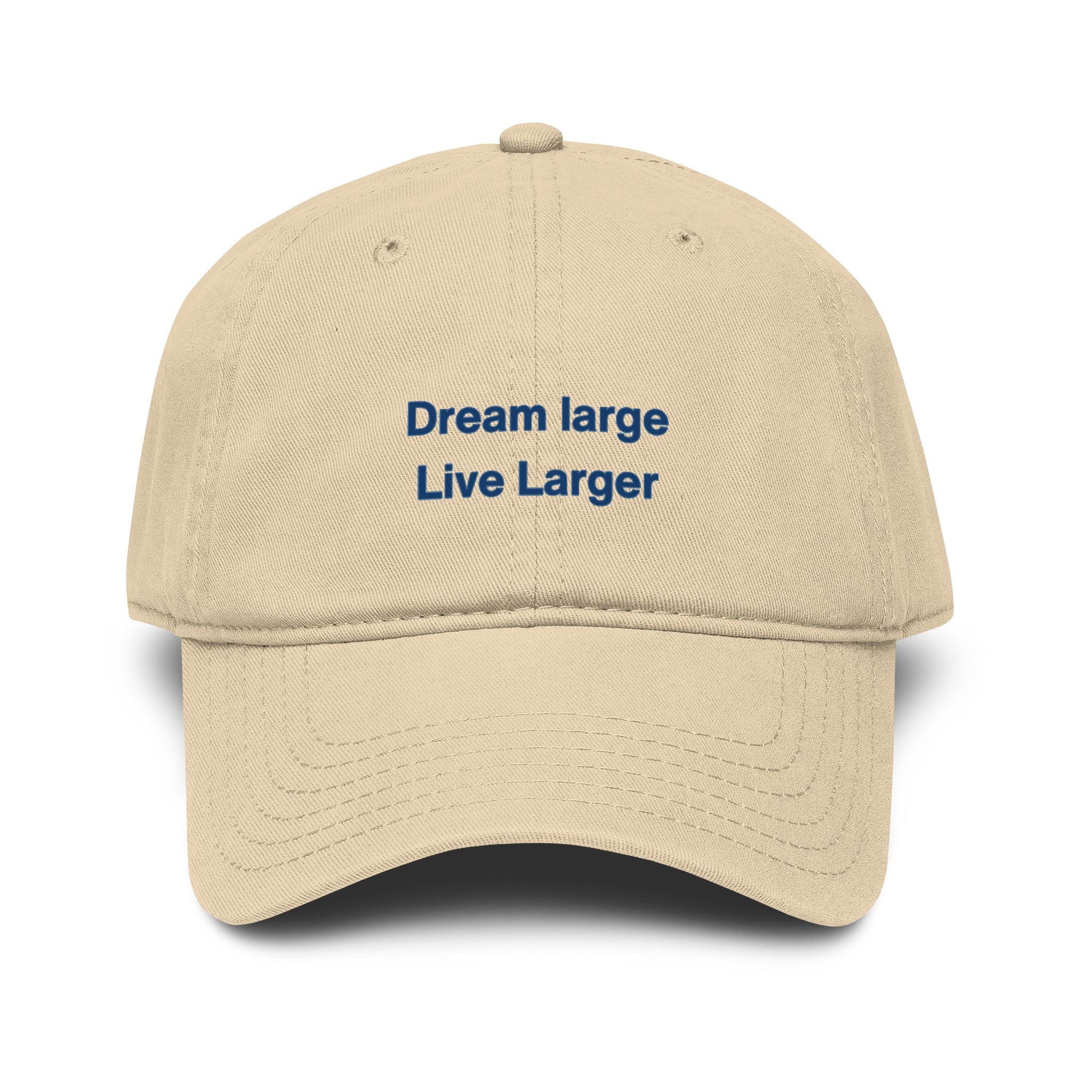 Embroidered 'Dream Large Live Larger' Washed Baseball Cap