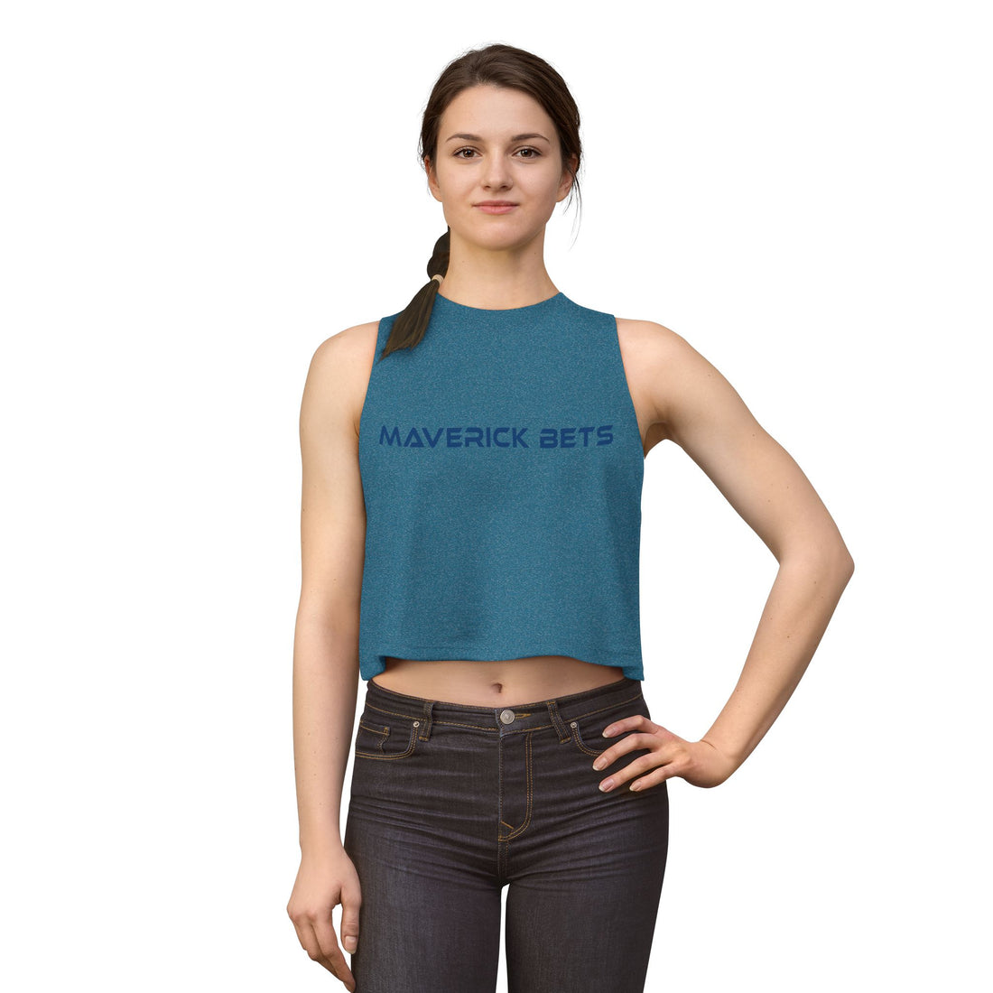 Maverick Bets Women’s Athletic Racerback Crop Top – Performance Tee